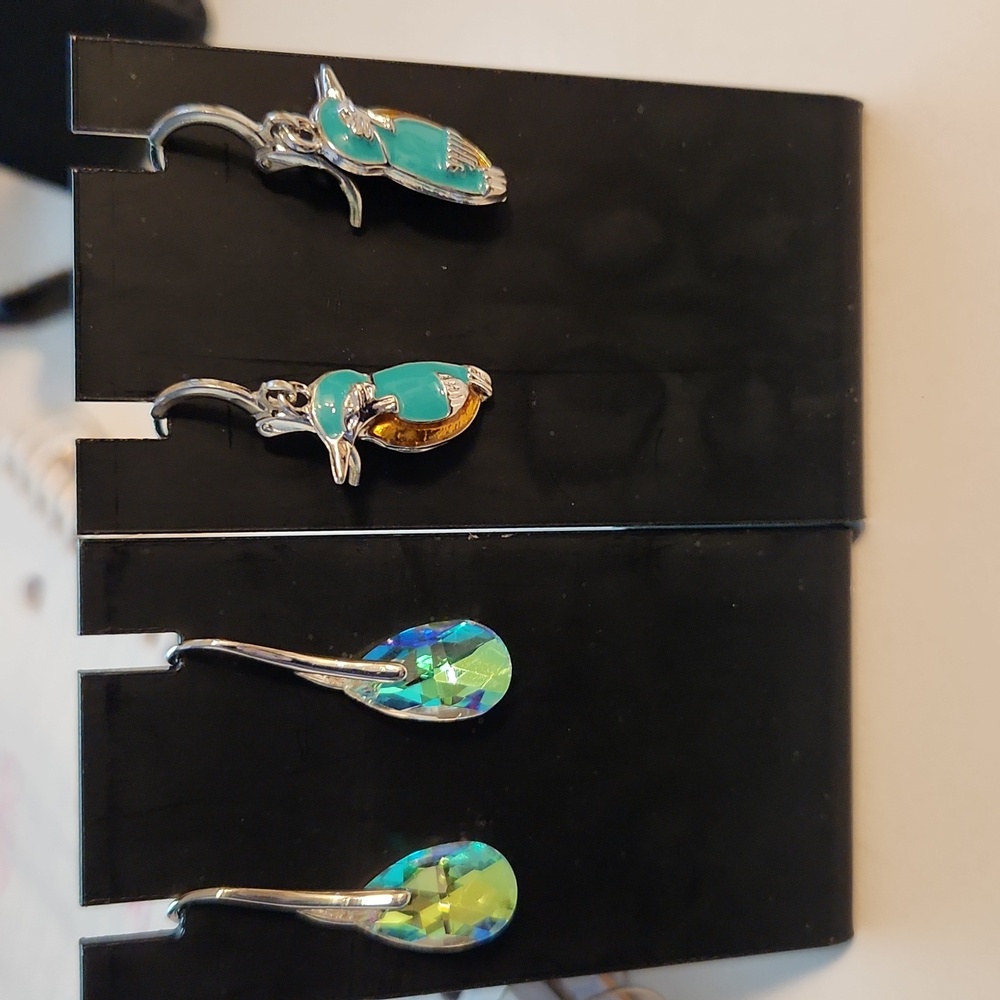 4 Pair Earrings New Boho Style Hummingbird turquoise Look